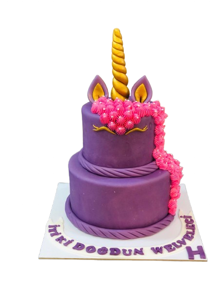 Mor Unicorn Şelale Butik Pasta